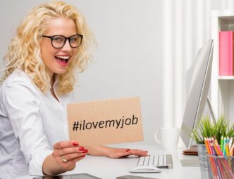 "I love my job" sign